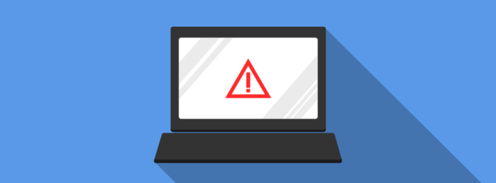 Computer graphic with warning symbol