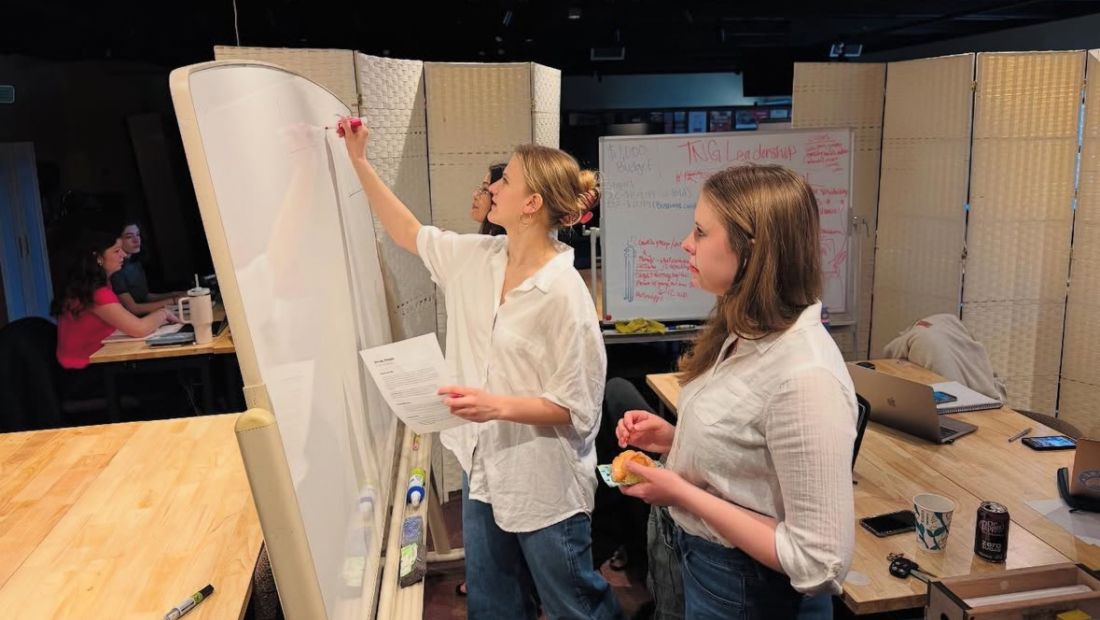 Team TNG at a whiteboard 