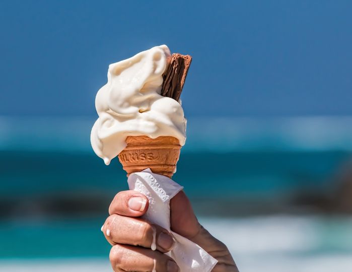 ice cream cone melting