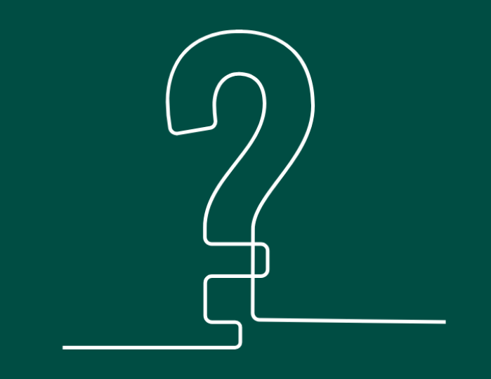 green background with white question mark