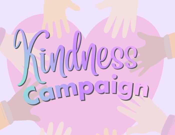 kindness campaign text on heart background