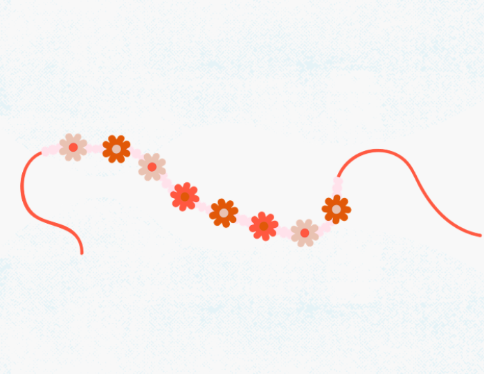 a pink beaded flower bracelet