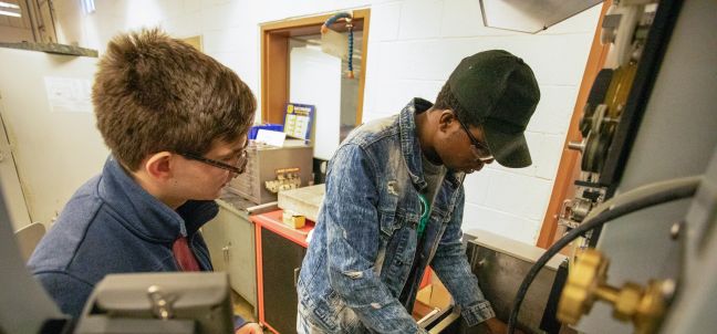 Machining students
