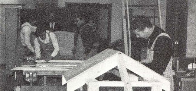 Carpentry students in 1968