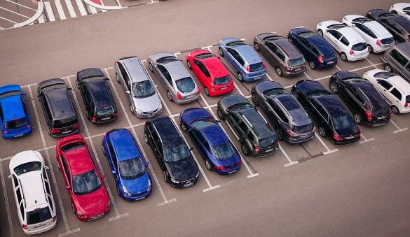 parking lot filled with vehicles