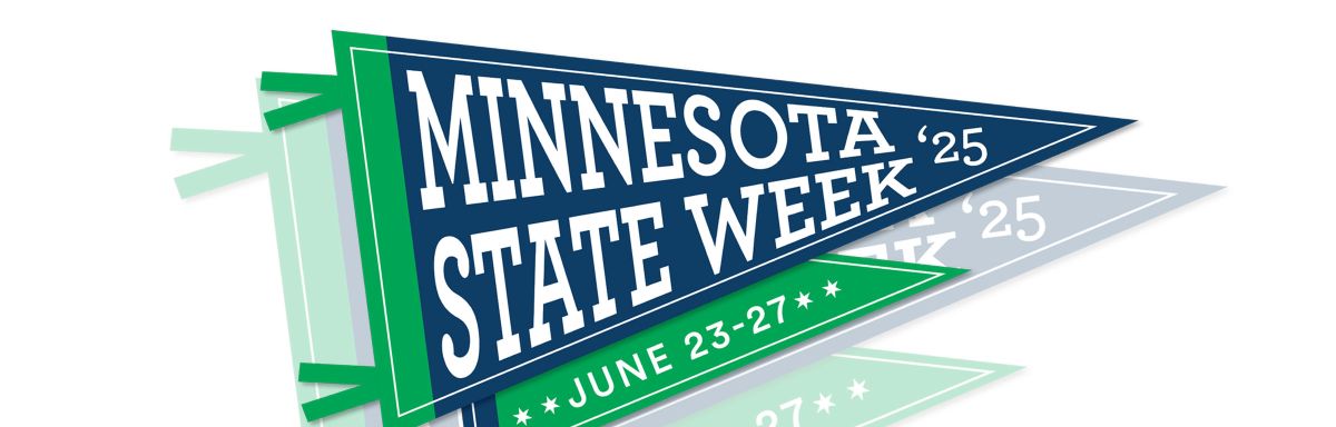 pennant illustration with minnesota state week text on it