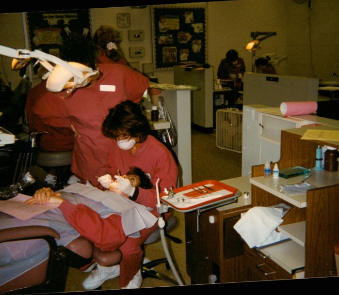 dental students with patients 1997
