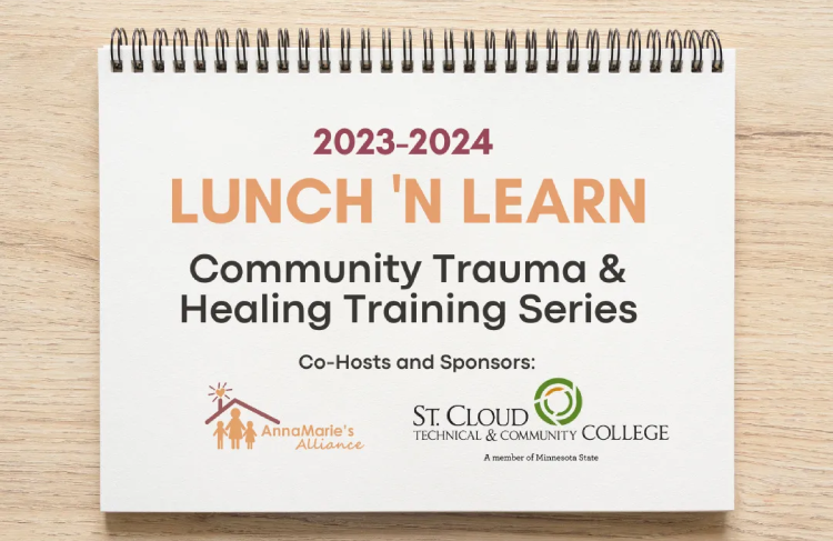 Image of Lunch 'N Learn notebook, Community training & healing training series.