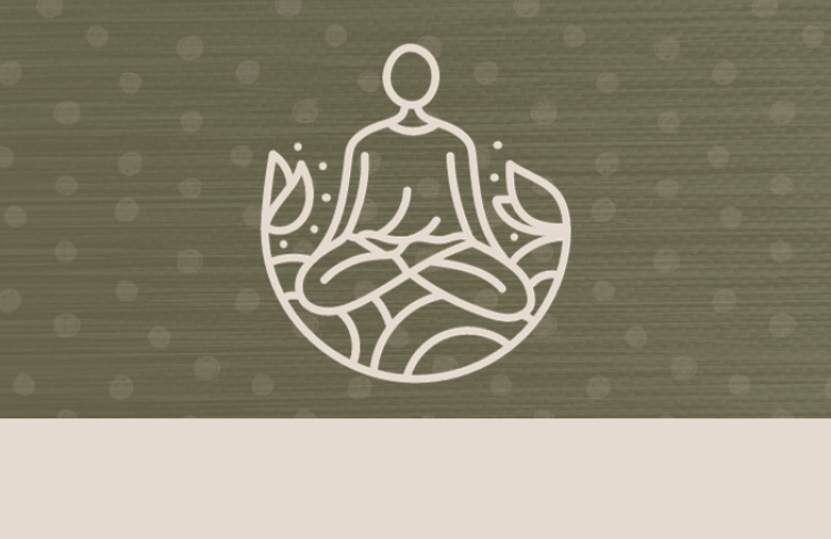 Outlined graphic of someone meditating 