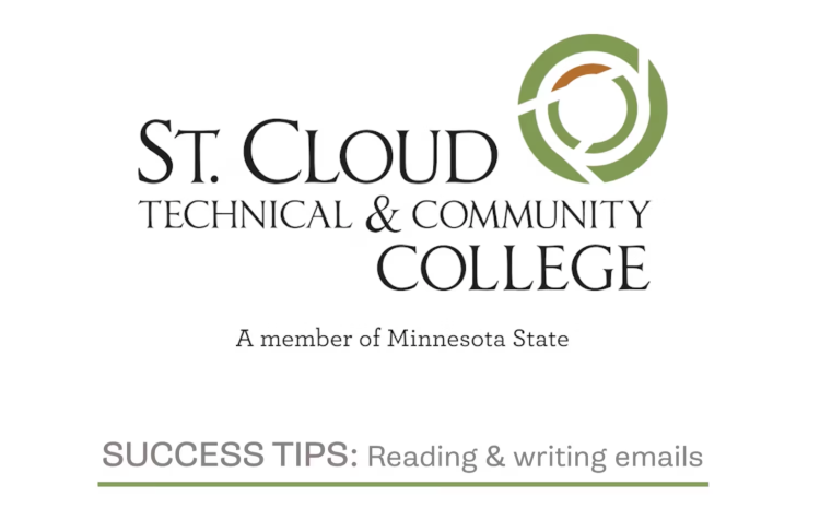 SCTCC logo. Success tips: Reading & Writing emails