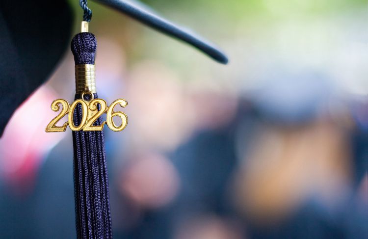 grad cap with 2026 tassel