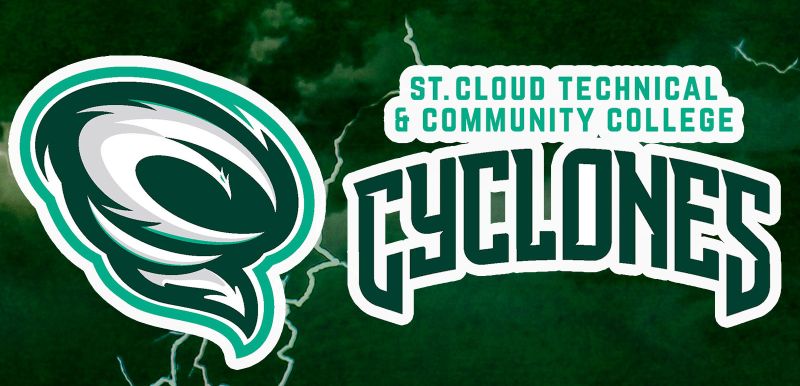 Cyclones logo on green background