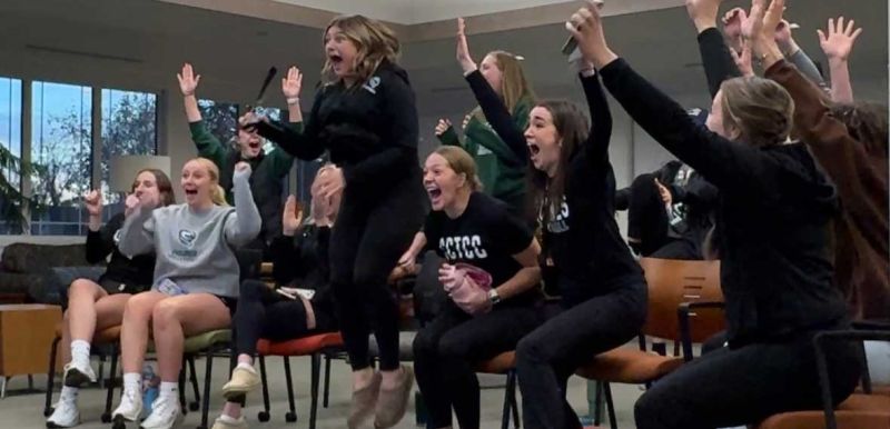 volleyball team is super excited!