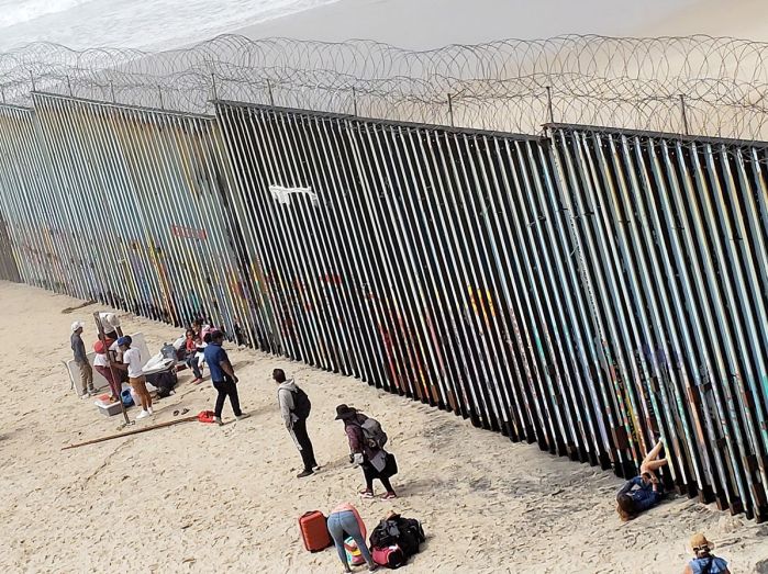 Border Wall with art