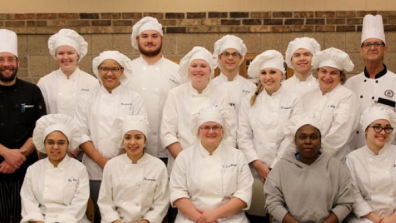 culinary students with staff and faculty