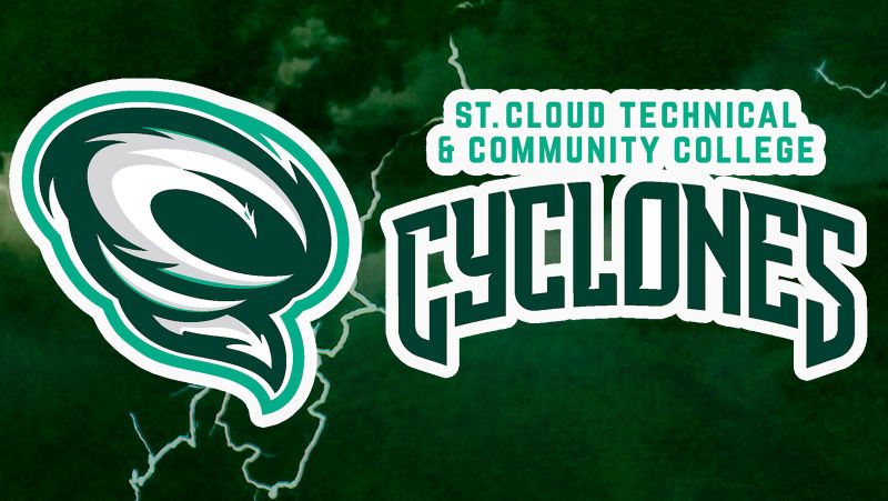 Cyclones logo on green background