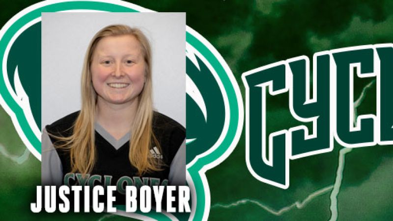 Justice Boyer headshot with Cyclones logo