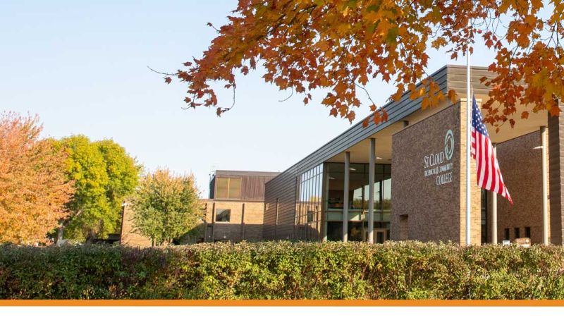 SCTCC in the fall with an orange line underneath