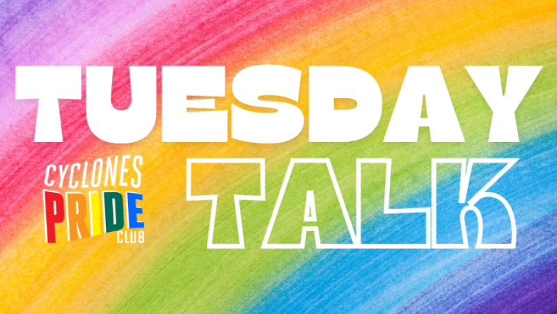 Tuesday Talk with rainbow background