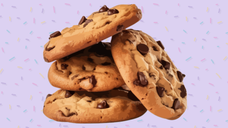 cookies with a sprinkles background