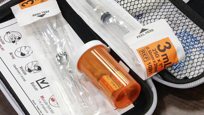 Opened naloxone kit