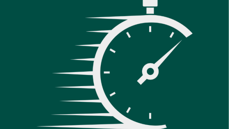 a stopwatch with speed lines