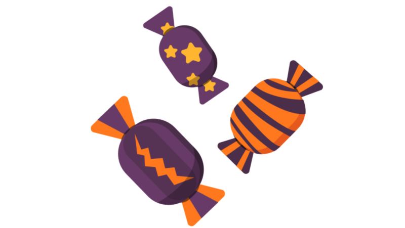 illustration of halloween candy
