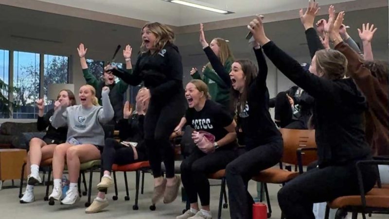 volleyball team is super excited!