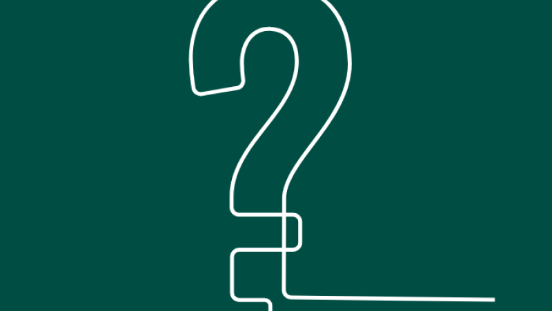 green background with white question mark