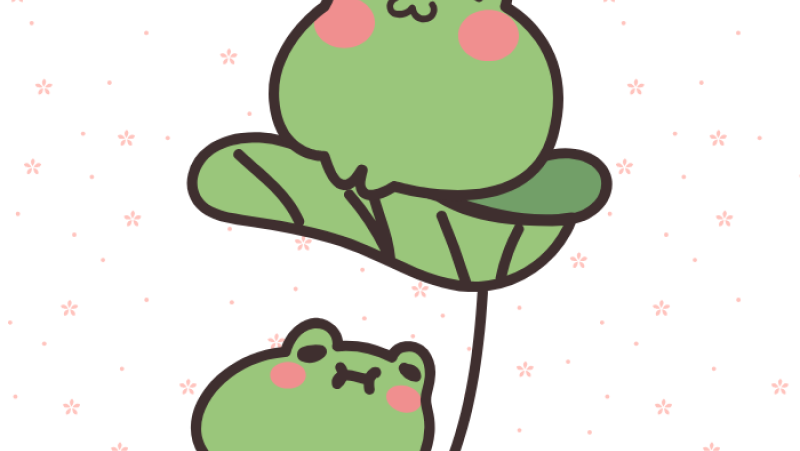 drawing of two frogs