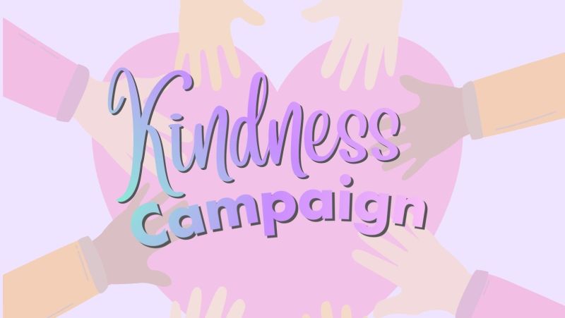 kindness campaign text on heart background