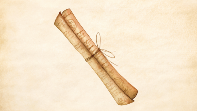 paper scroll on old paper background