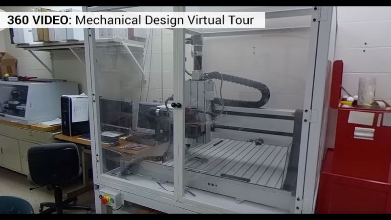 Large machine in mechanical design lab