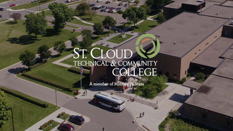 Overhead view of main Northway building entrance overlayed with logo