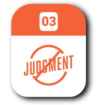 #3 Judgment with the cancel sign through it