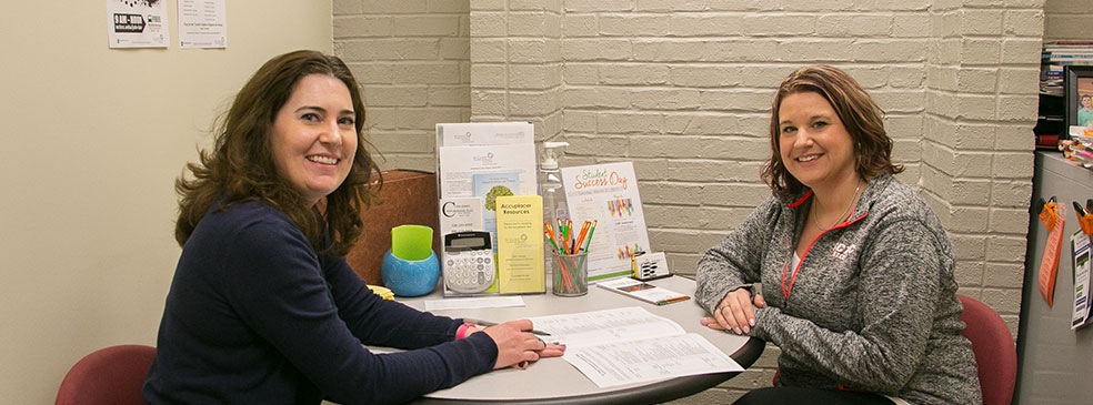 Two women meeting for an advising appointment