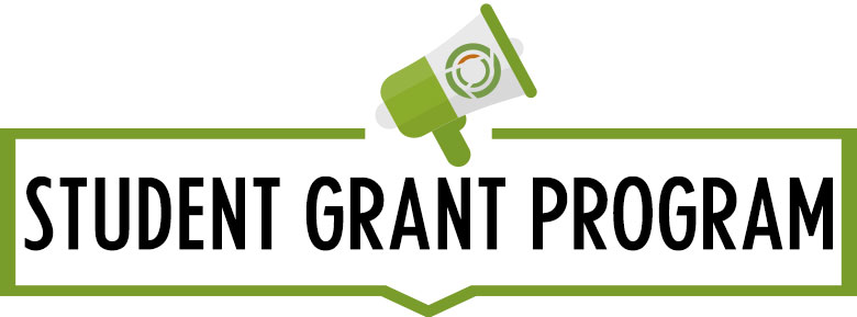 Student grant program with megaphone
