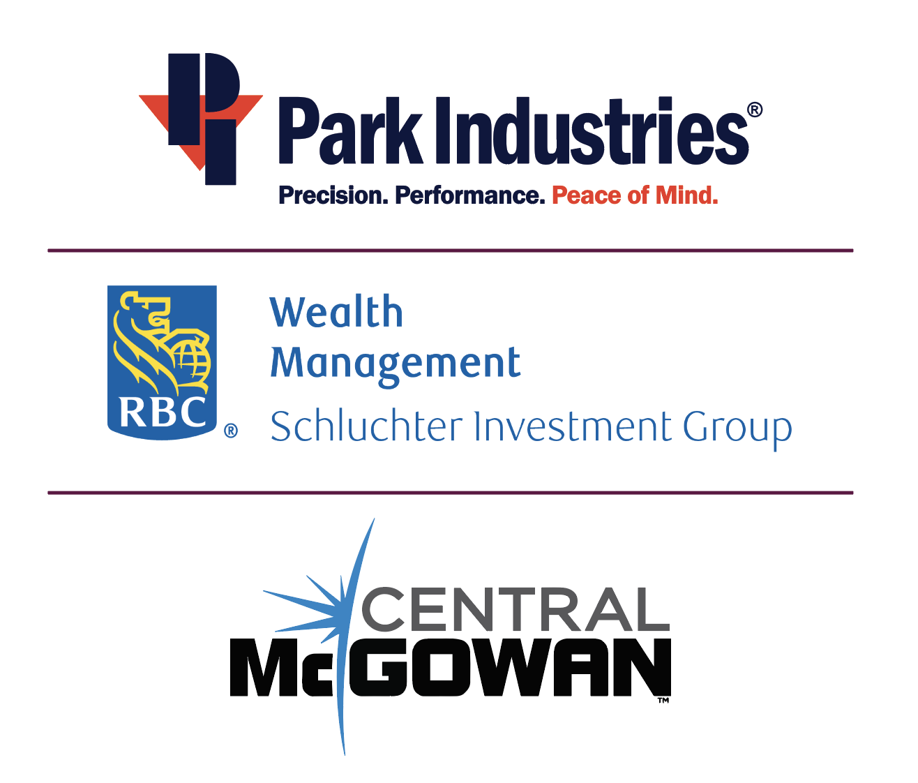 Park Industries, RBC, and Central McGowan logos