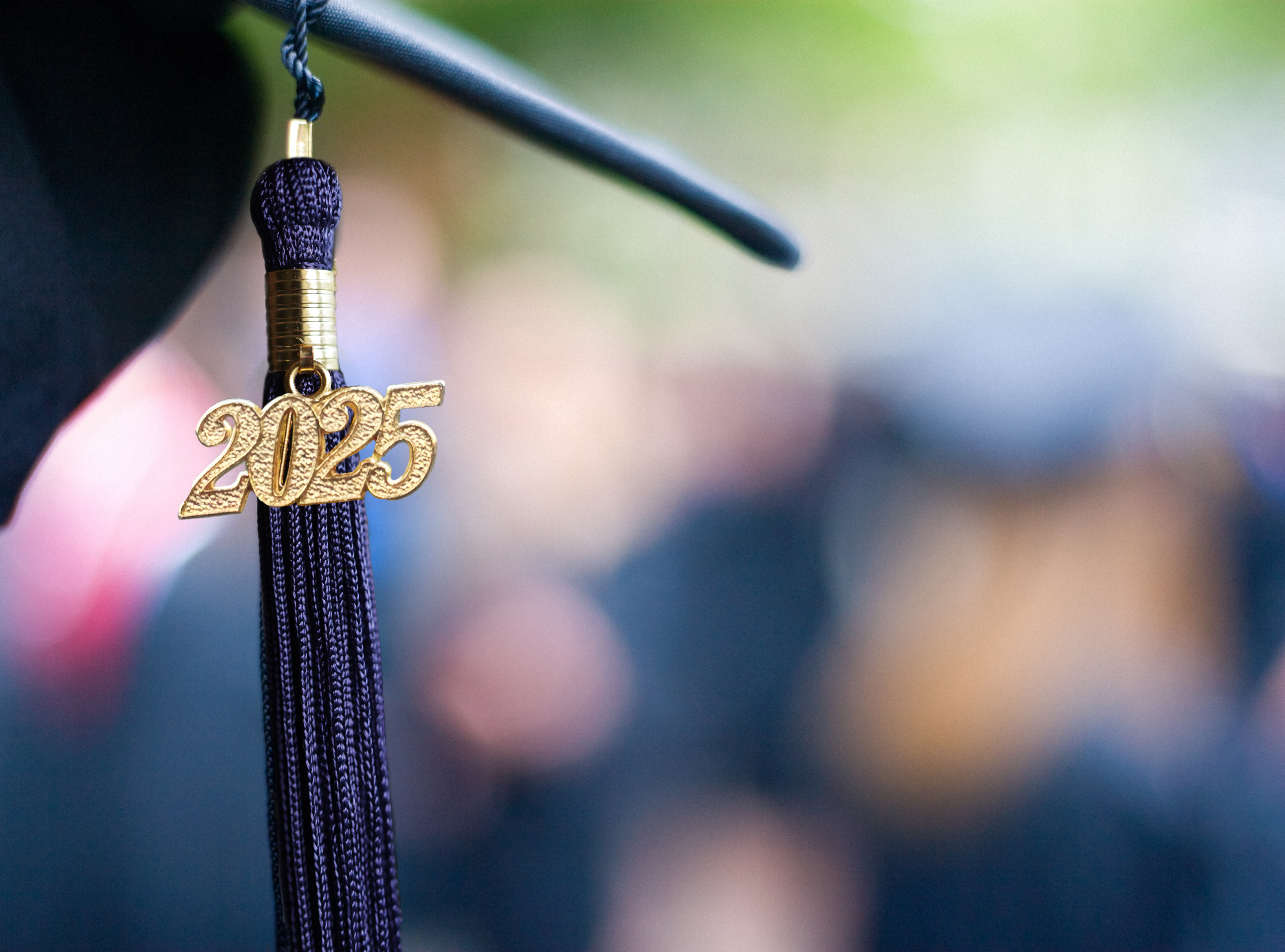 Grad cap with a 2025 year on the tassel