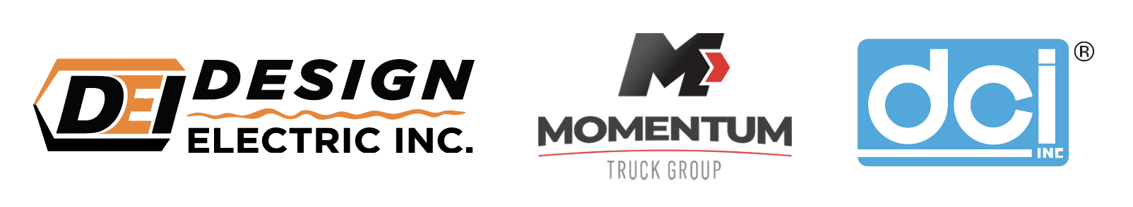 Design Electric, Momentum Truck, and DCI sponsor logos