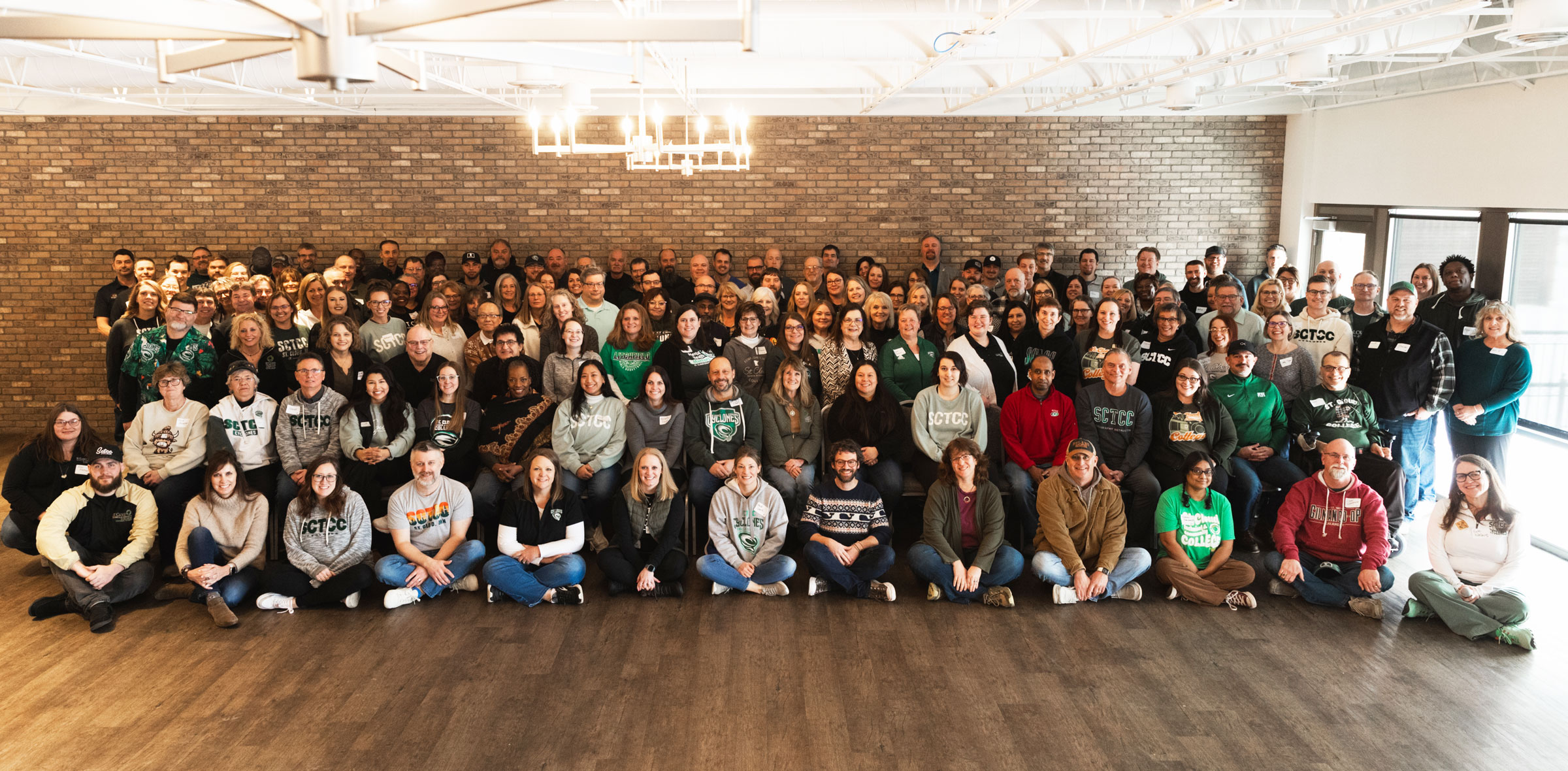 Large group of all SCTCC employees posing for camera