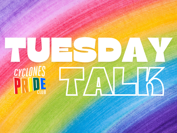 Tuesday Talk with rainbow background