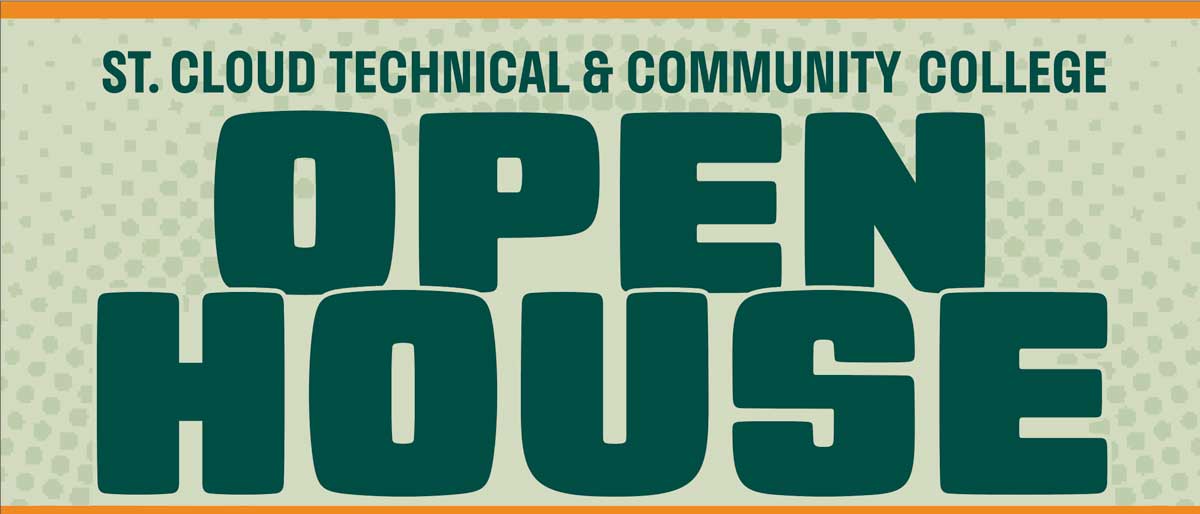 Open House text on a green background