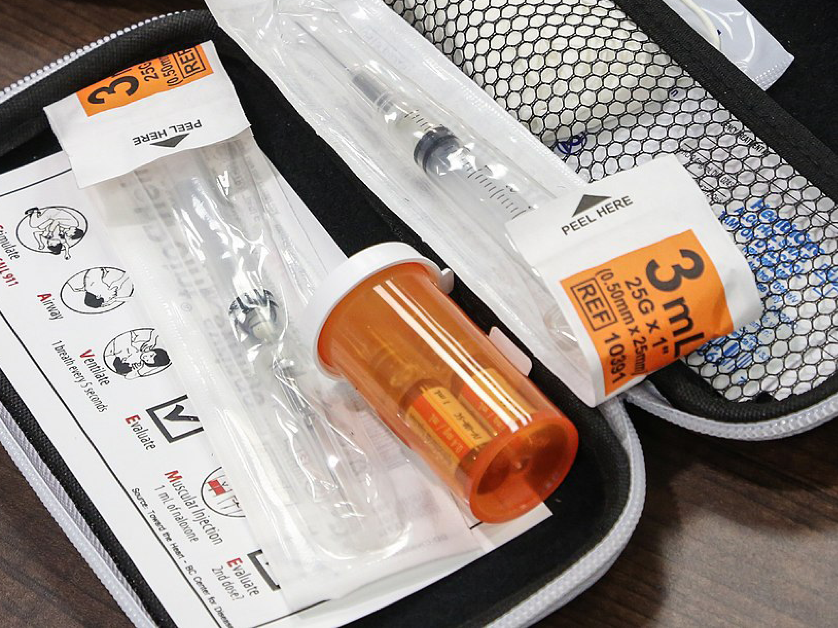 Opened naloxone kit