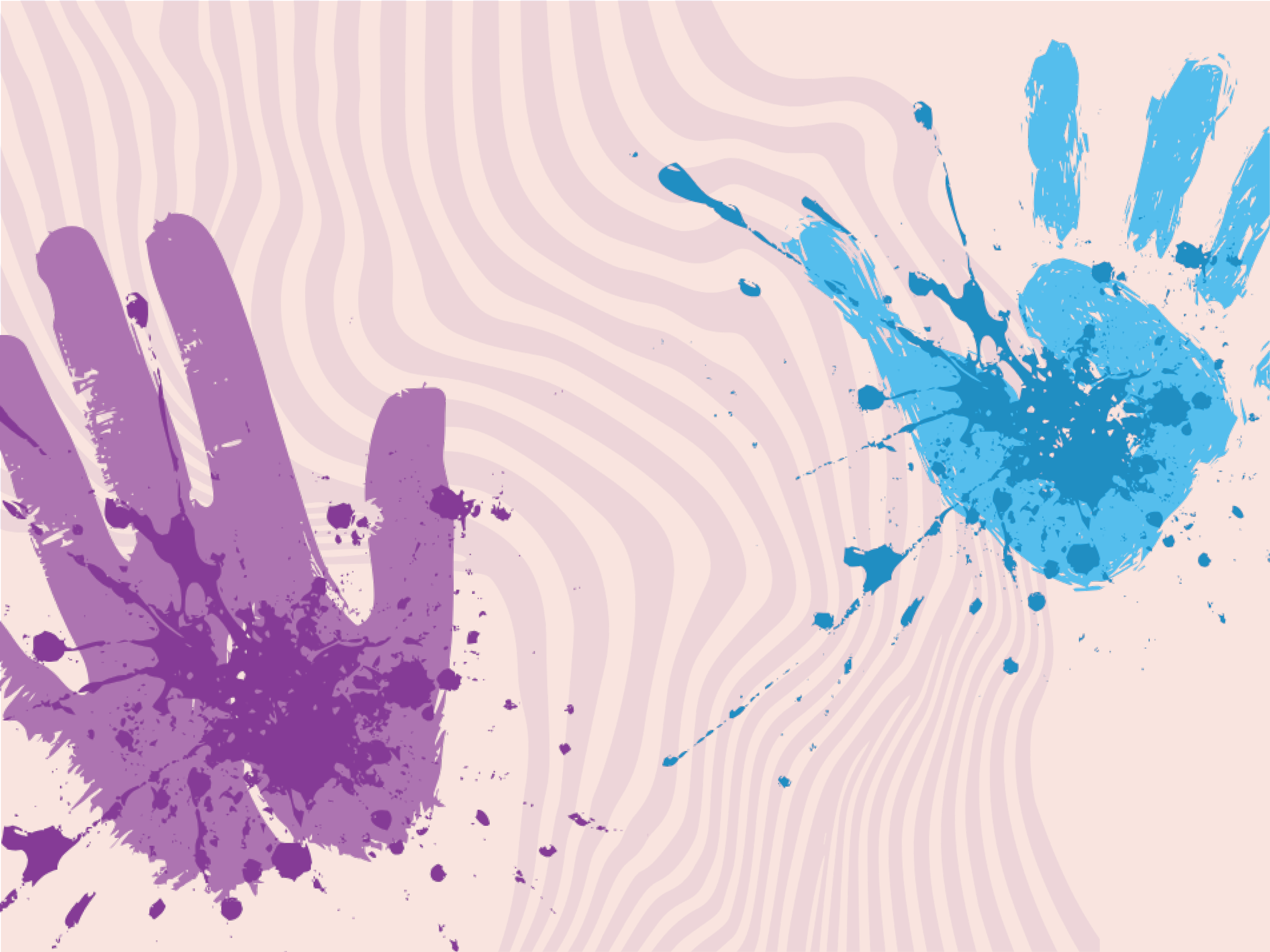 two paint splatter hand prints