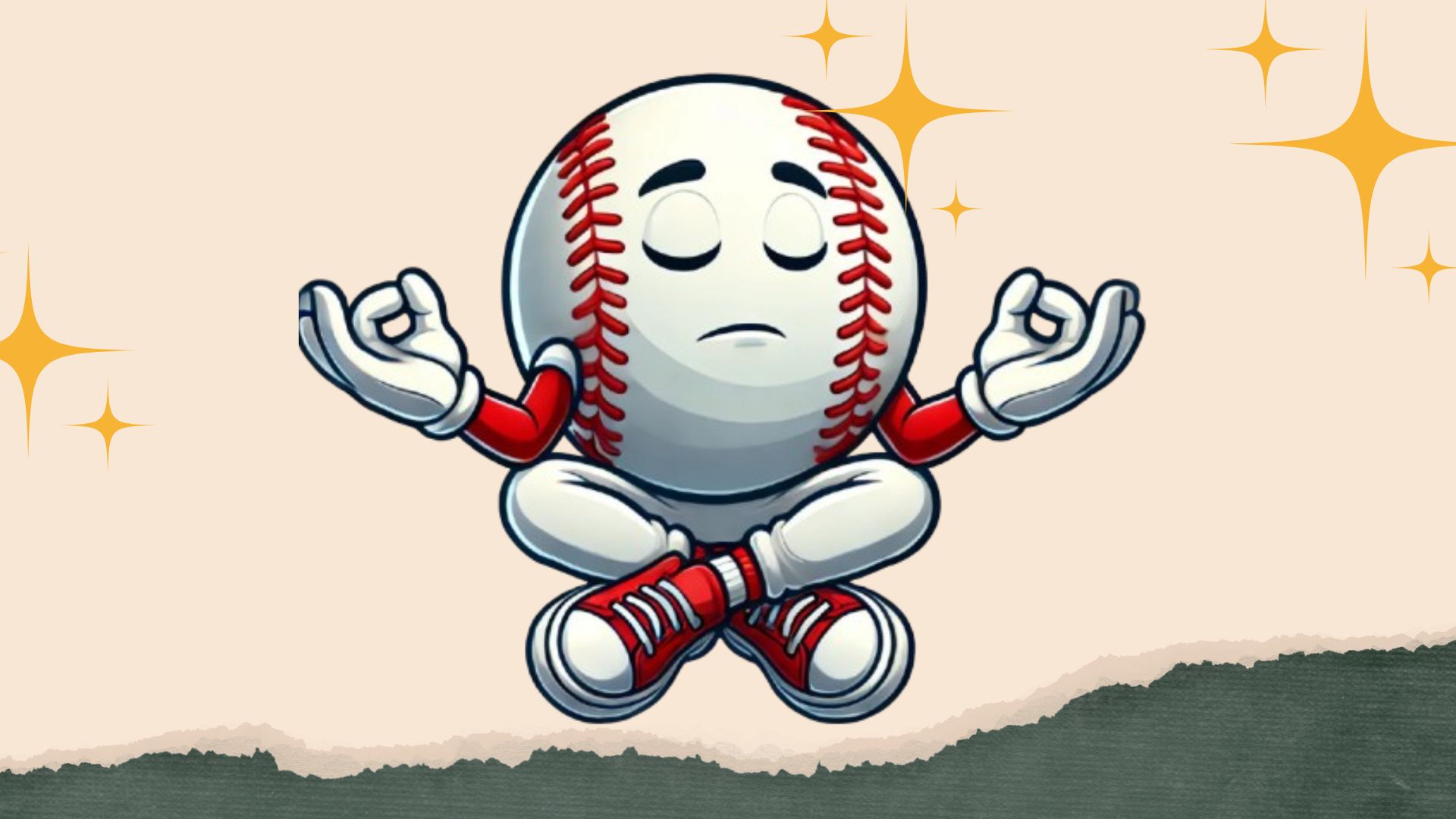 baseball in a yoga pose