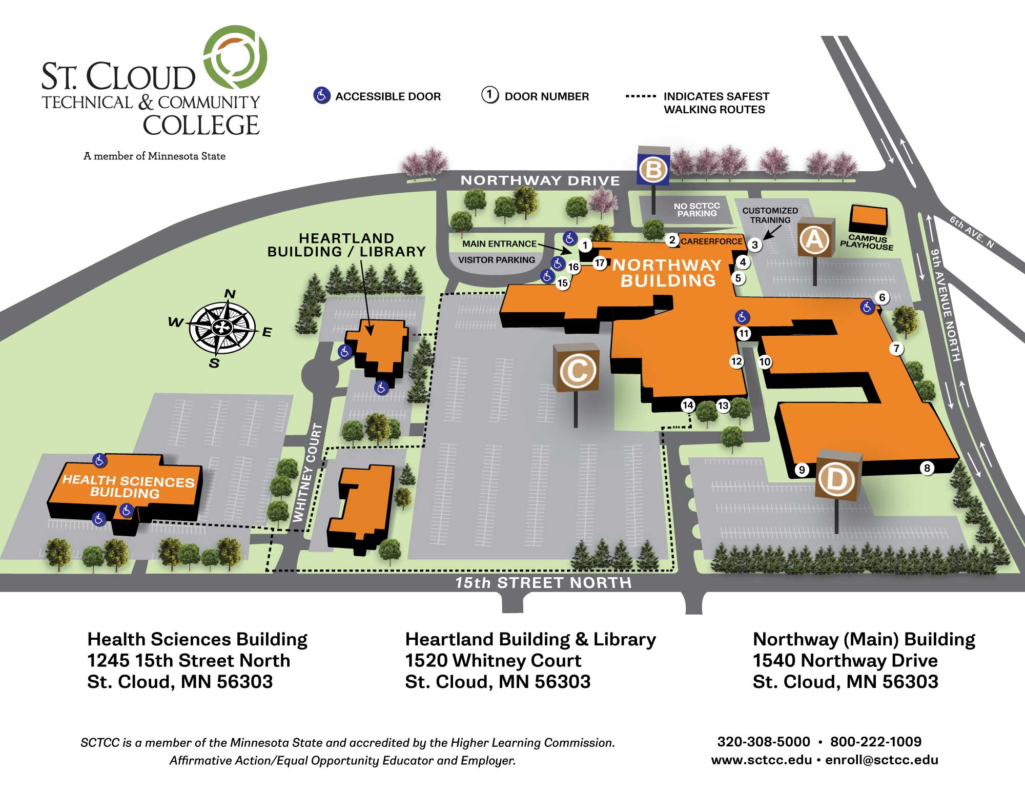 SCTCC entire campus map with view from above